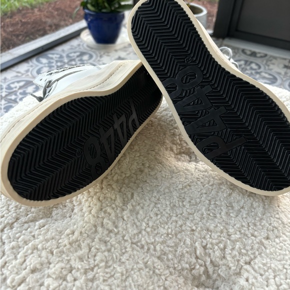 NWT P448 STAR Skate HIGH TOP SNEAKERS SZ 7 or 37 Rare! Zebra print white - Picture 5 of 9